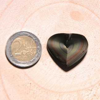 Cœur en obsidienne œil céleste – Cabochon artisanal unique