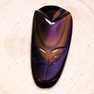 Cabochon tulipe en obsidienne arc-en-ciel – Cabochon artisanal