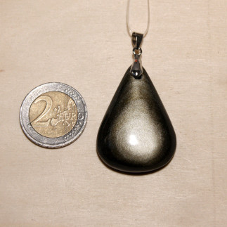 Pendentif en obsidienne dorée