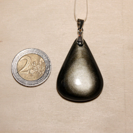 Pendentif en obsidienne dorée