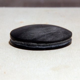 Cabochon en obsidienne argentée – Rainuré pour montage artisanal