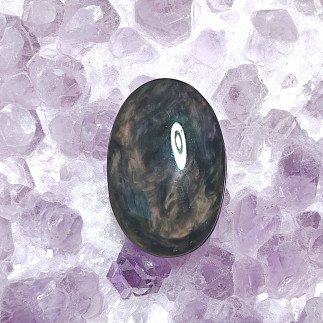 Cabochon en obsidienne Manto huichol