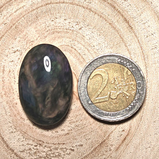 Cabochon en Obsidienne Manto Huichol – Pierre de Protection du Mexique