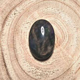 Cabochon en Obsidienne Manto Huichol – Pierre de Protection du Mexique