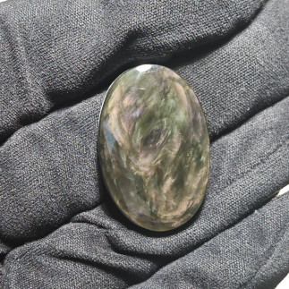 Cabochon en Obsidienne Manto Huichol – Pierre de Protection du Mexique