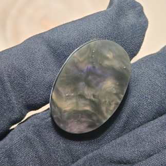 Cabochon en Obsidienne Manto Huichol – Pierre de Protection du Mexique