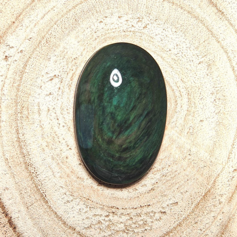 Cabochon en Obsidienne Manto Huichol