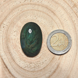 Cabochon en Obsidienne Manto Huichol Ovale – Pierre Protectrice du Mexique