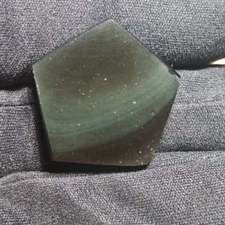 Cabochon Rare en Obsidienne Mixte Arc-en-Ciel & Argentée – Mexique