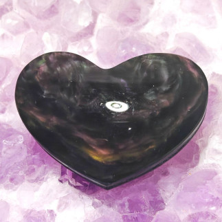 Cabochon en obsidienne Manto huichol