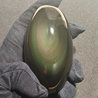 Pierre de Massage en Obsidienne Œil Céleste – Protection et Ancrage