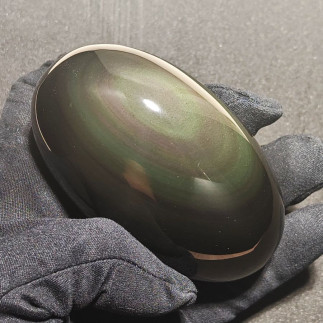 Pierre de Massage en Obsidienne Œil Céleste – Protection et Ancrage