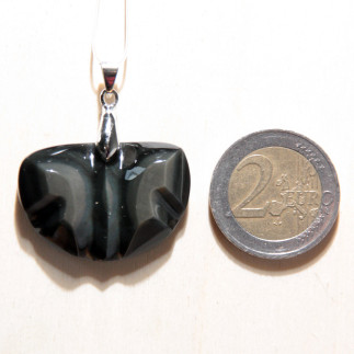 Pendentif en obsidienne arc-en-ciel – Bijou artisanal du Mexique