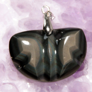 Pendentif en obsidienne arc-en-ciel – Bijou artisanal du Mexique