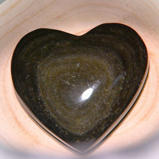 Pierre de Massage en Obsidienne Dorée en Forme de Cœur – Protection et Harmonie