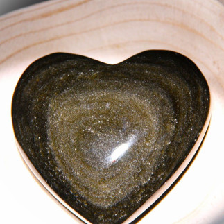 Pierre de Massage en Obsidienne Dorée en Forme de Cœur – Protection et Harmonie
