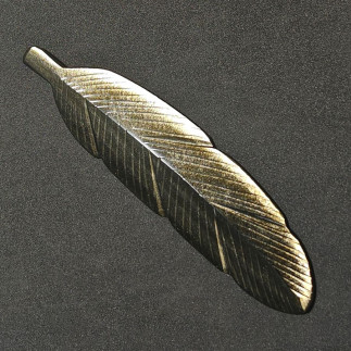 Plume Sculptée en Obsidienne Dorée – Qualité Extra – Protection et Élévation