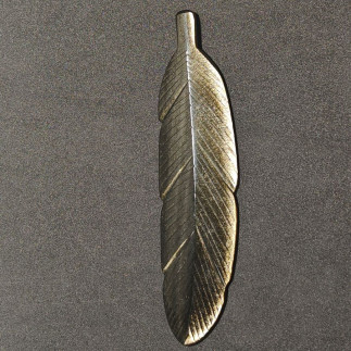 Plume Sculptée en Obsidienne Dorée – Qualité Extra – Protection et Élévation