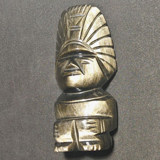 Sculpture en obsidienne dorée