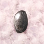 Cabochon en obsidienne argenté