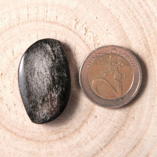 Cabochon en Obsidienne Argentée du Mexique – Reflets Métalliques et Protection