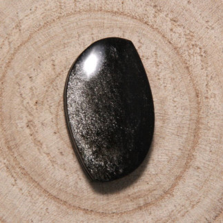 Cabochon en Obsidienne Argentée du Mexique – Reflets Métalliques et Protection