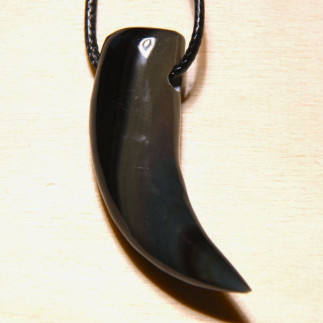 Pendentif Griffe en Obsidienne Arc-en-Ciel – Pierre de Protection du Mexique