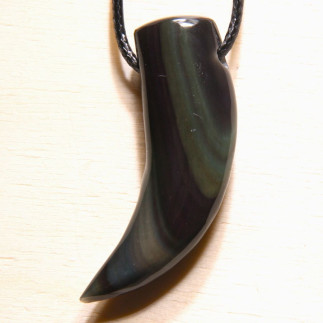 Pendentif Griffe en Obsidienne Arc-en-Ciel – Pierre de Protection du Mexique