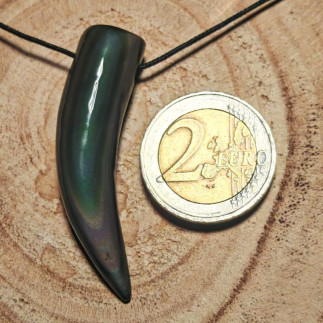 Pendentif Griffe en Obsidienne Arc-en-Ciel – Pierre de Protection et Transformation