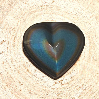 Cabochon Cœur en Obsidienne Œil Céleste | Obsidienne du Mexique