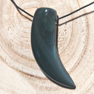 Pendentif Griffe Obsidienne Œil Céleste du Mexique | Bijou Artisanal