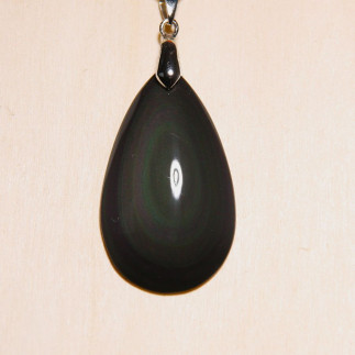 Pendentif Obsidienne Œil Céleste – Goutte irisée du Mexique