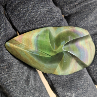 Cabochon Étoile Filante en Obsidienne Œil Céleste du Mexique