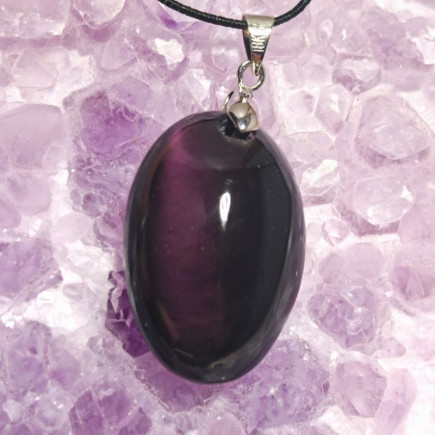 Pendentif Obsidienne Arc-en-Ciel – Reflets Violets Mystiques