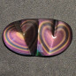Double cœur en obsidienne œil céleste