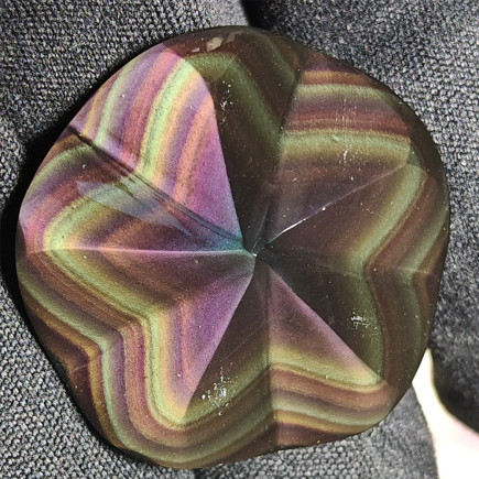 Cabochon Étoile en Obsidienne Œil Céleste – Reflets Arc-en-Ciel