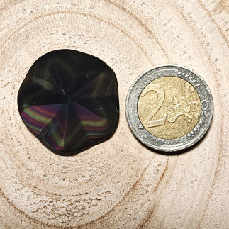 Cabochon Étoile en Obsidienne Œil Céleste – Reflets Arc-en-Ciel