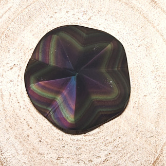 Cabochon Étoile en Obsidienne Œil Céleste – Reflets Arc-en-Ciel
