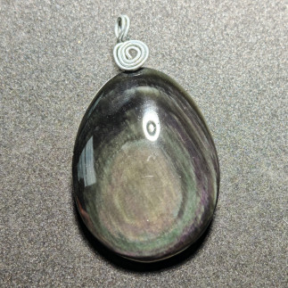 Pendentif en Obsidienne Arc-en-Ciel Ovale – Pierre Naturelle du Mexique