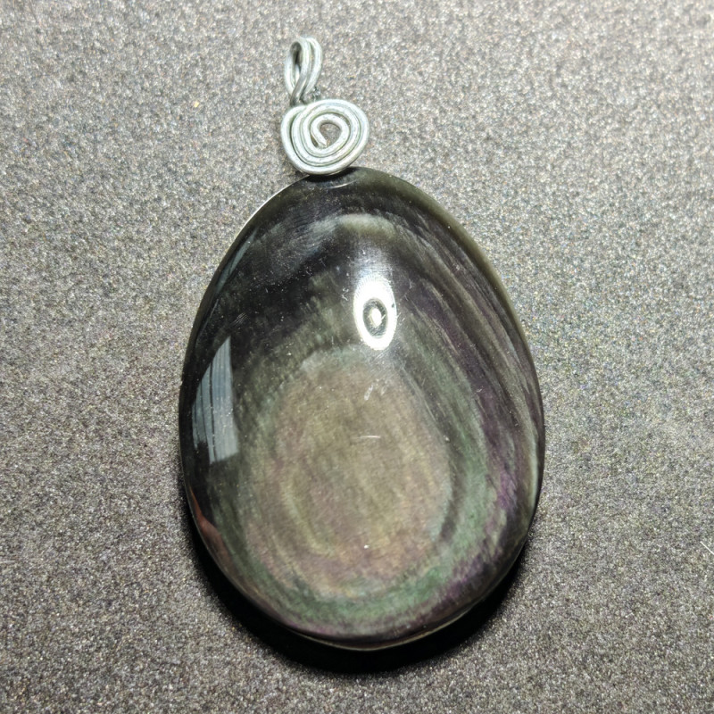 Pendentif en obsidienne oeil céleste
