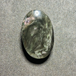 Cabochon en obsidienne manto huichol du Mexique | Lune d'Obsidienne