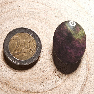 Cabochon en Obsidienne Manto Huichol du Mexique – 22 mm – Pierre pour Créateurs