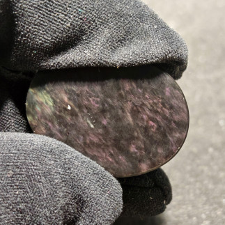 Cabochon en Obsidienne Manto Huichol du Mexique – 22 mm – Pierre pour Créateurs