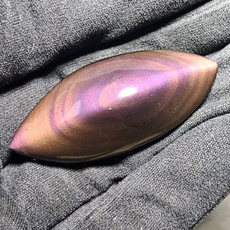 Cabochon en obsidienne œil céleste | Reflets violets profonds