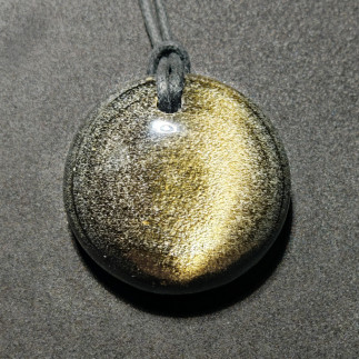 Pendentif en Obsidienne Dorée du Mexique | Pierre Naturelle Artisanale