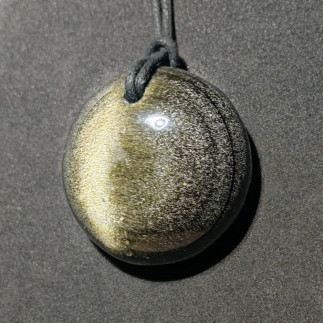 Pendentif en Obsidienne Dorée du Mexique | Pierre Naturelle Artisanale