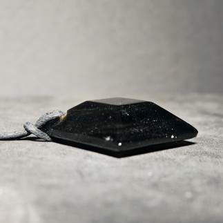Pendentif Obsidienne Dorée Géométrique | Pierre Naturelle du Mexique