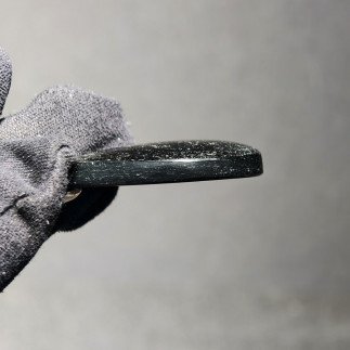 Pendentif en obsidienne argentée du Mexique, pièce artisanale