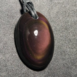 Pendentif en obsidienne arc-en-ciel naturelle du Mexique
