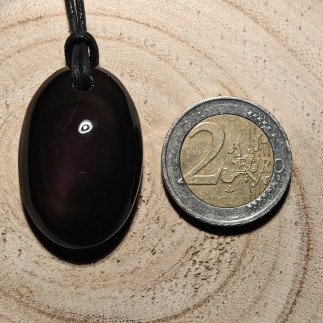 Pendentif en obsidienne arc-en-ciel naturelle du Mexique